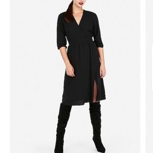 Express midi black Dress size XS X-Small surplice